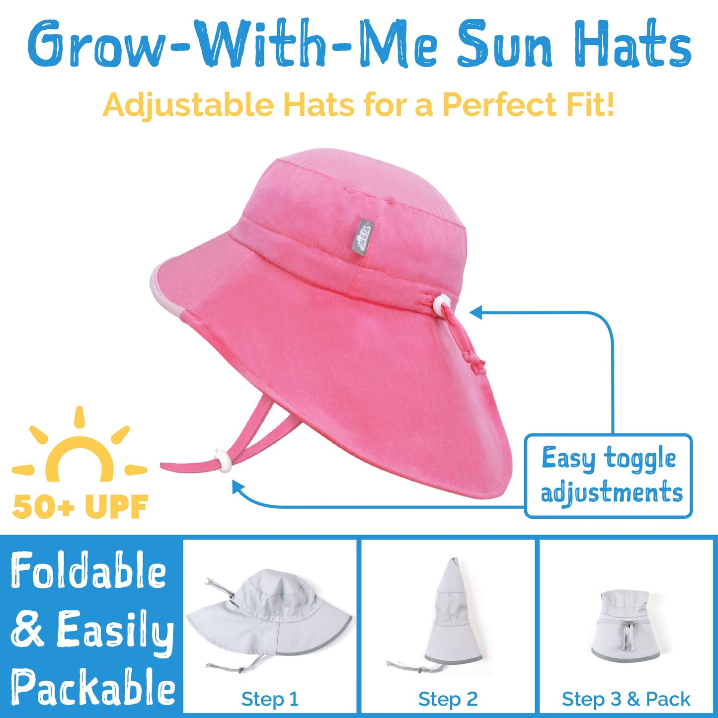 JAN & JUL Large Brim Toddler Boy Sun-Hat Dinosaur (L: 2-5 Years, Dinoland)