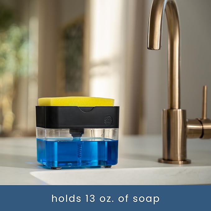 S&T INC. Dish Soap Dispenser and Sponge Holder