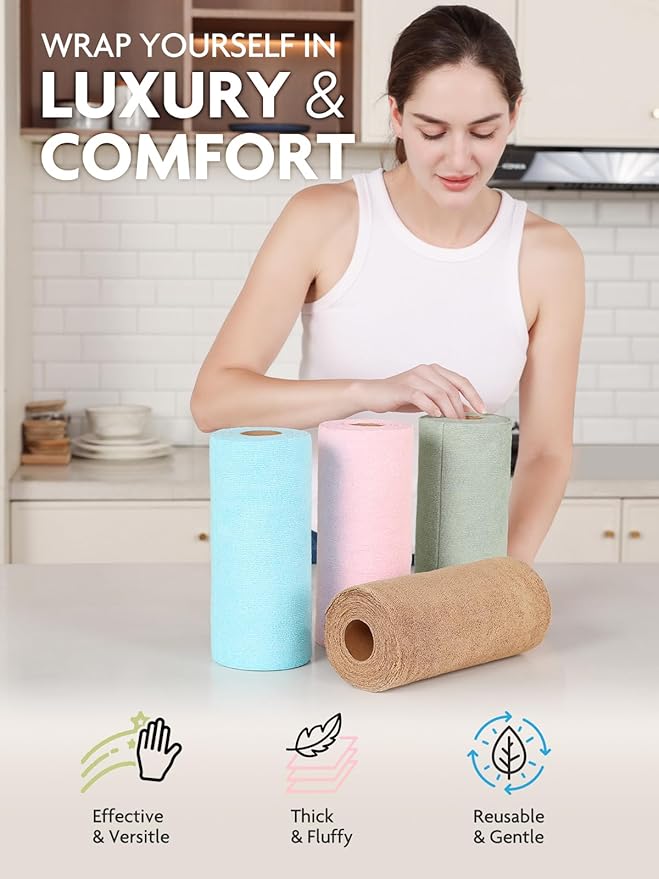 Fantasticlean Tear-Away Dish Cloth- 80 Sheets, 4 Rolls