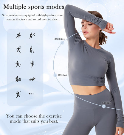 1.6'' Touch Screen Smart Watch for Women (Answer/Make Call), Activity Trackers and Smartwatches with Waterproof Heart Rate Sleep Monitor 100+ Sports Pedometer AI Voice,Fitness Watch for iPhone Android