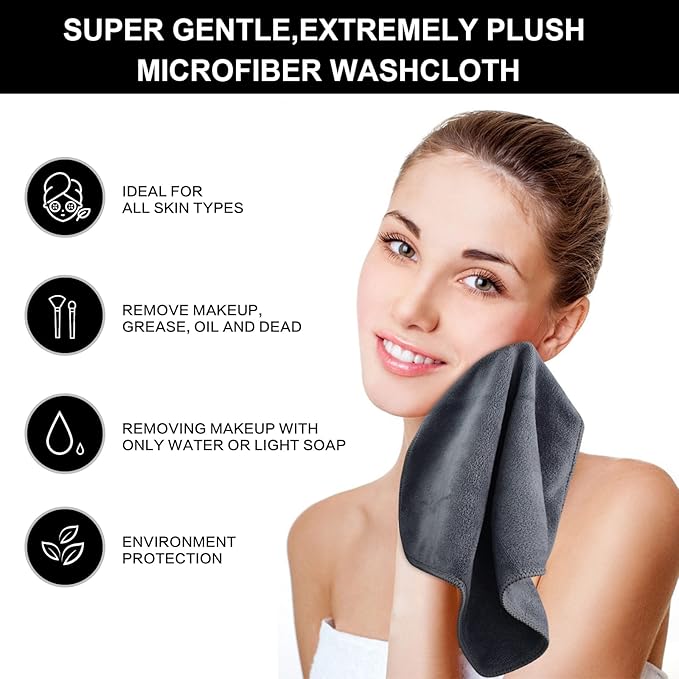 SINLAND Microfiber Facial Cloths Fast Drying Washcloth 12inch x 12inch