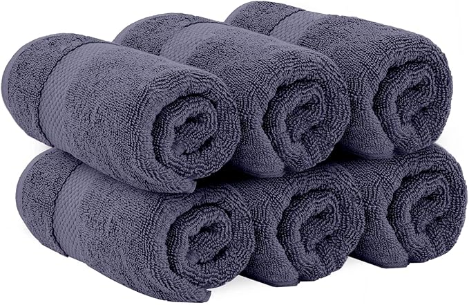 White Classic Luxury Navy Blue Hand Towels