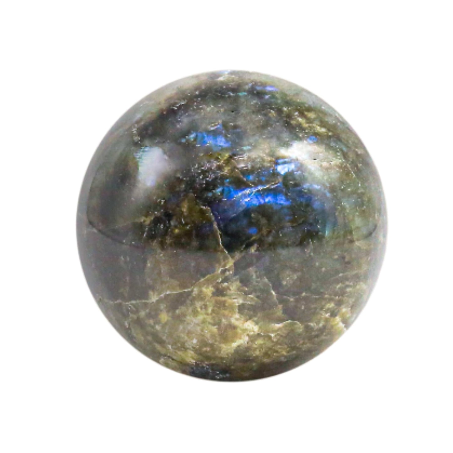 Jet Labradorite Crystal Ball 50-55 mm | Natural Labradorite Sphere with Stand for Positive Energy, Reiki Healing, Meditation, Aura Protection, Home Décor & Spiritual Gifts