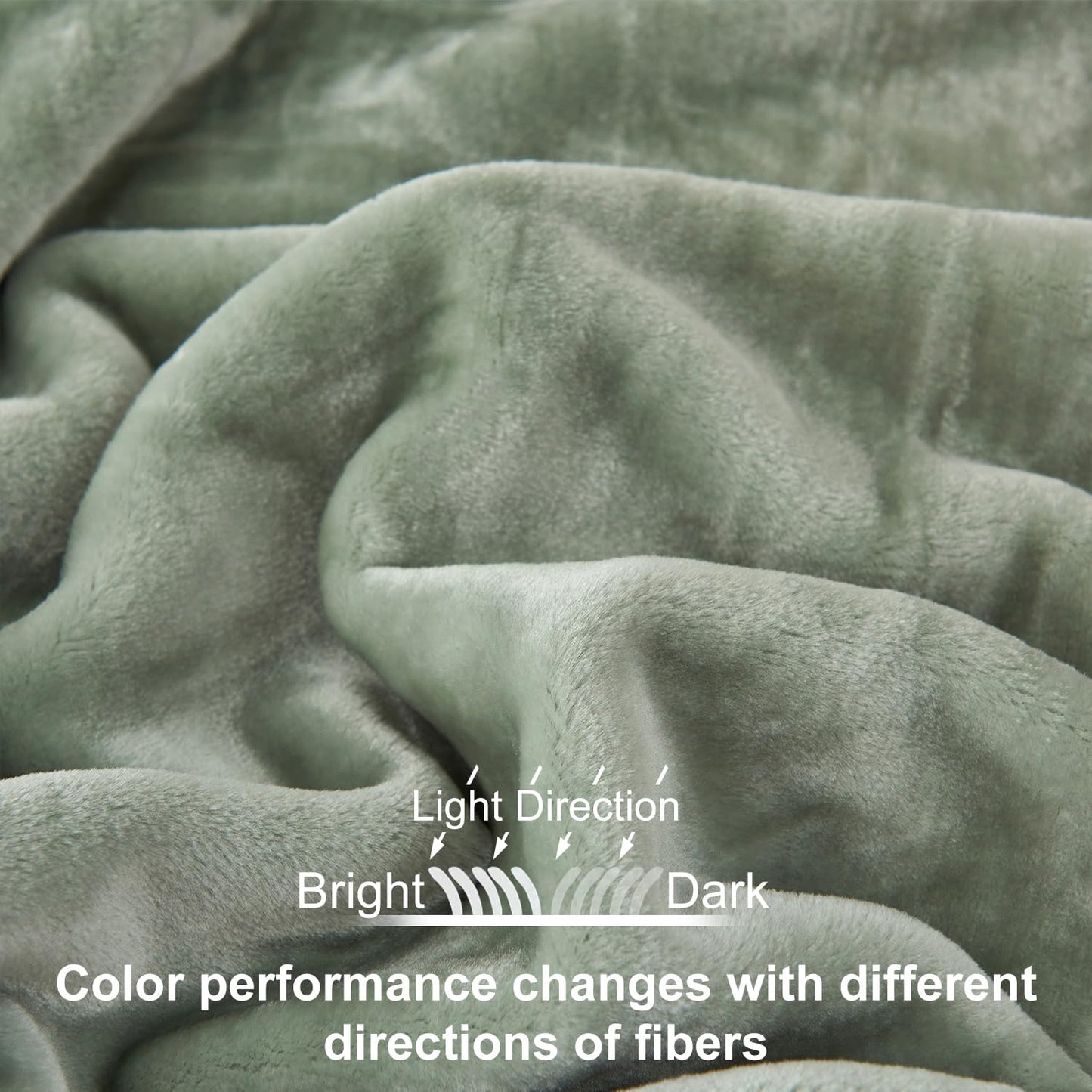 JYK Fleece Plush Blanket - 3.5 LB, 1 Ply, Korean Mink, Queen 79" x 91" - Super Soft and Warm, Lightweight, Cozy Fuzzy Solid Color Green