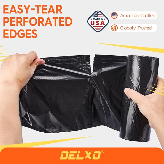 Delxo 55-60 Gallon Trash Bags, Durable & Puncture-Resistant Plastic Bolsas para