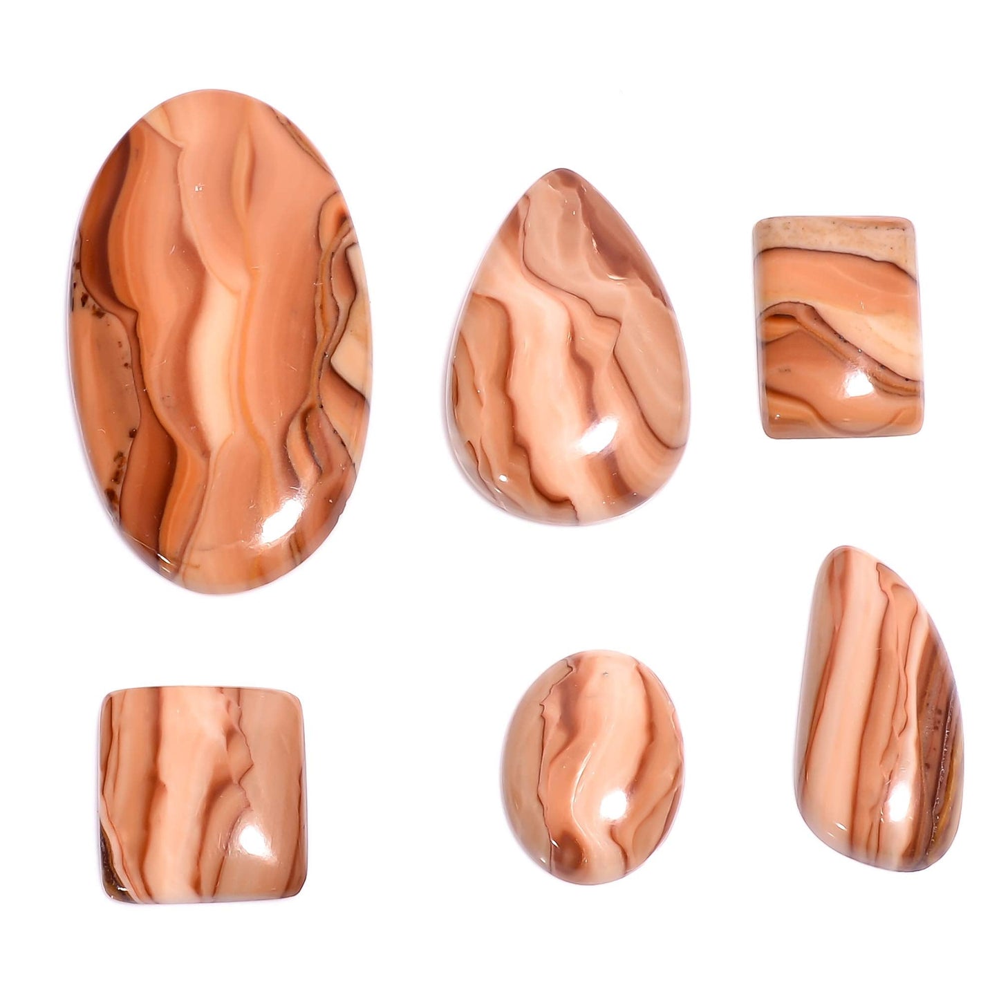 Gemkora 100 carats, Natural Wood Dolomite Gemstone Cabochons Wholesale Lot for Jewelry Making, Loose Gemstone, Polished Specimen, DIY, Wire Wrapping, Healing Crystals, Bulk Gemstone Deal