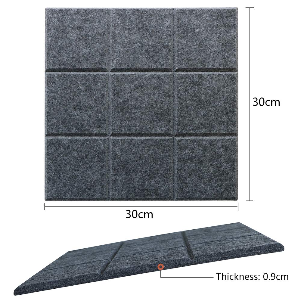 Uoisaiko Large Felt Board Tiles with 30 Pins, 30x30cm Pack of 6 Bulletin Board Notice Boards for Home Office Kitchen, Self Adhesive Pin Board Wall Tiles for Photos Memos