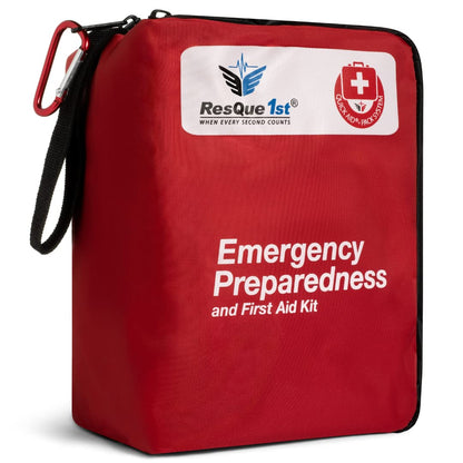Travel-First Aid-Kit Car-Home 180 Piece Survival-Kit Outdoor-Adventure - Full Portable Emergency Essential - Hiking Camping Medical Aid Survival Camping FAK