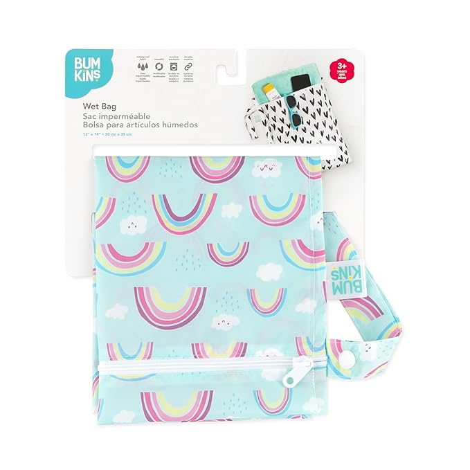 Bumkins Waterproof Wet Bag for Baby, Swim Suit, Cloth Diapers, Pump Parts