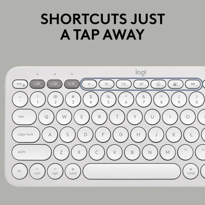 Logitech Pebble Keys 2 K380s, Multi-Device Bluetooth Wireless Keyboard with Customizable Shortcuts, Slim and Portable, Easy-Switch for Windows, macOS, iPadOS, Android, Chrome OS - Tonal Graphite