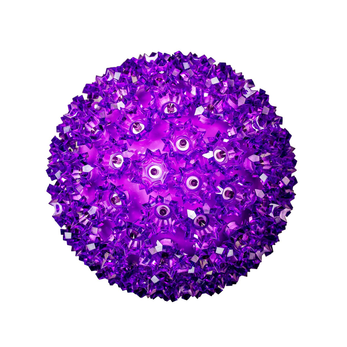 Novelty Lights LED 10in 150 Light Starlight Sphere, Purple, Extra Large Ornament Ball Light, 5ft Hanging Cord with S Hook, 12ft Power Cord with Stackable Plug, Commercial Grade