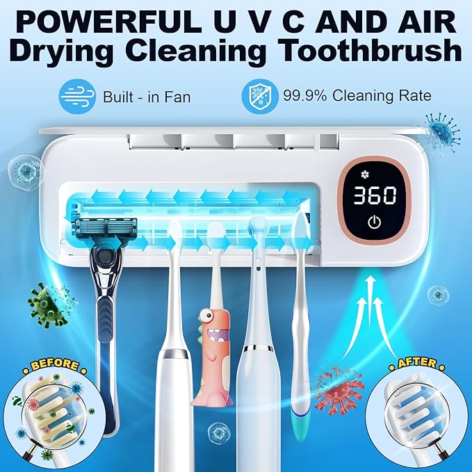 Toothbrush Sanitizer and Holder, DRMXBU Toothbrush Holders
