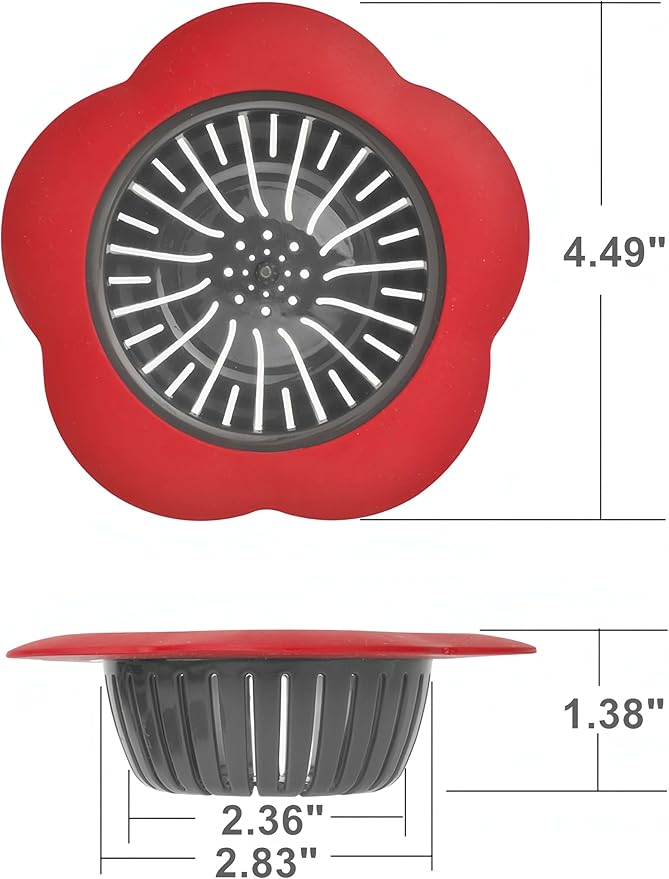 Kitchen Sink Strainer, Large Wide Rim 4.5" Diameter Sink Drain Strainer