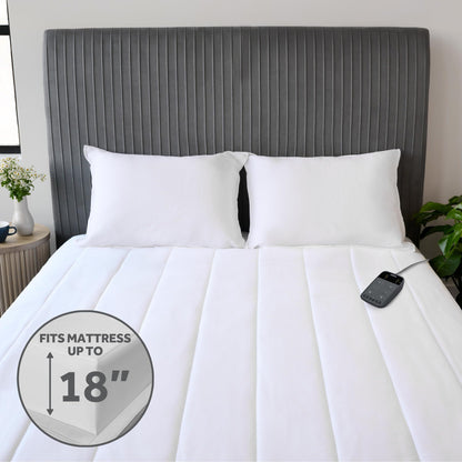 Sunbeam Polyester Wi-Fi Connected Mattress Pad, Electric Blanket, 10 Heat Settings, Queen Size