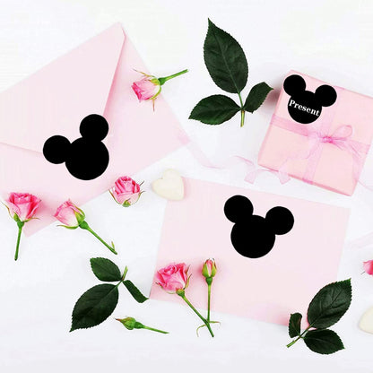 Mouse Vinyl Chalk Chalkboard Stickers Mouse Head Stickers 2.97 x 2.5 Inch PVC Sticker Mouse Heads Sticker 90 Pack Heads Stickerss for Mouses Themed Birthday Party