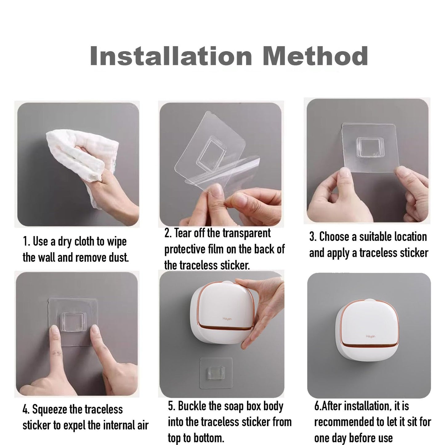 Soap Holder Dish Shower, Bar Soap Holder with Drainage, Self Draining Soap Holder, Wall Mounted Soap Box Tray Container for Bathroom, Bathtub Kitchen Sink (1PC White)