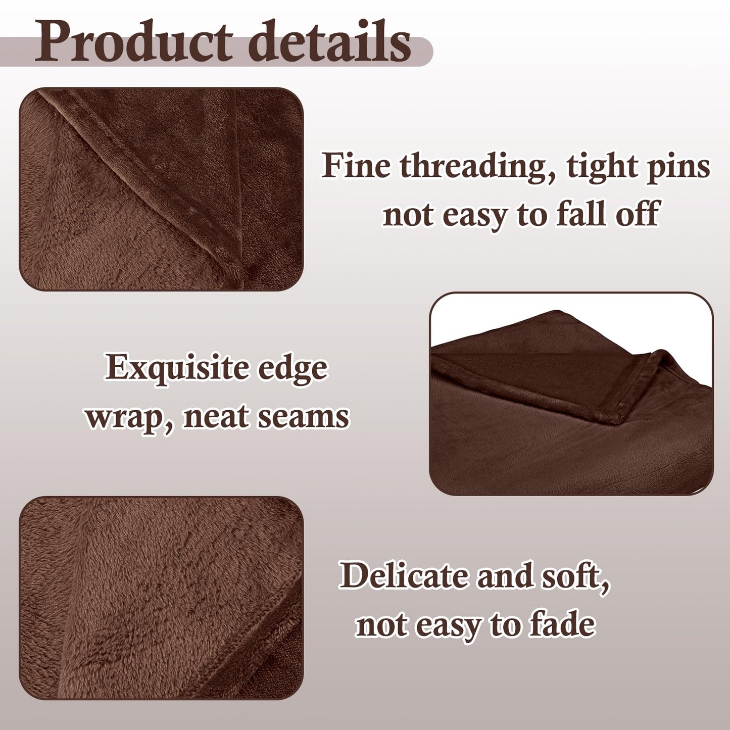 Primero Basics Plush Velvet Throw Blanket 66" x 90", Large Soft Warm Microplush Blanket for Couch & Bed, Cozy Fuzzy Winter Throw – Chocolate Brown