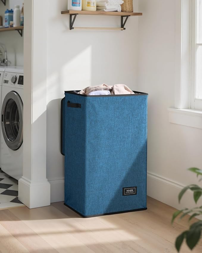 SOLEDI Laundry Hamper with Lid 90L Large & Tall Collapsible Laundry Basket