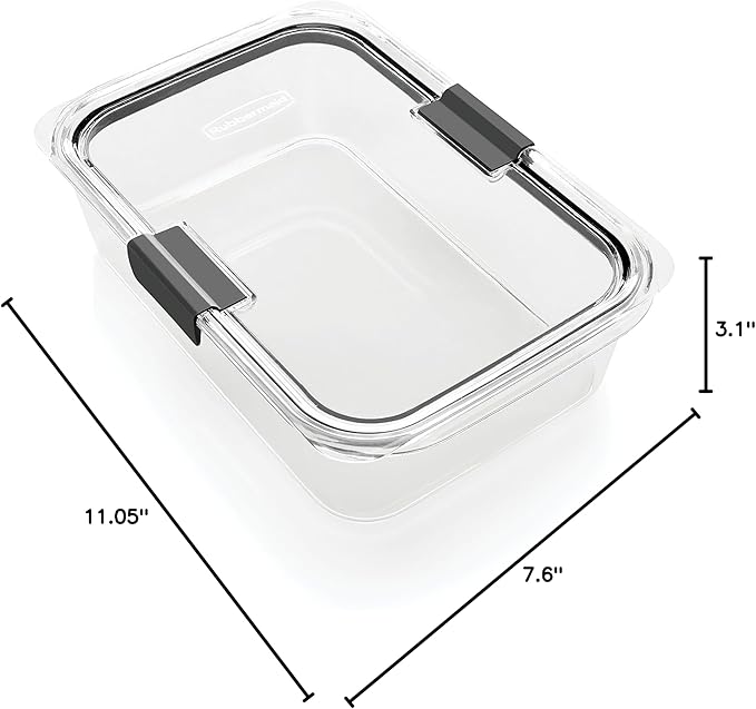 Rubbermaid Brilliance Large Food Storage Container, 9.6 Cup, Leak-Proof