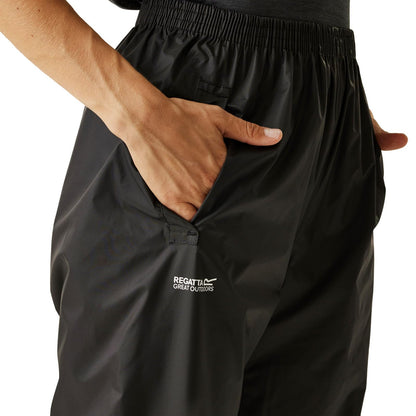 Regatta Womens Pack It Waterproof Over Trousers,Black-Medium