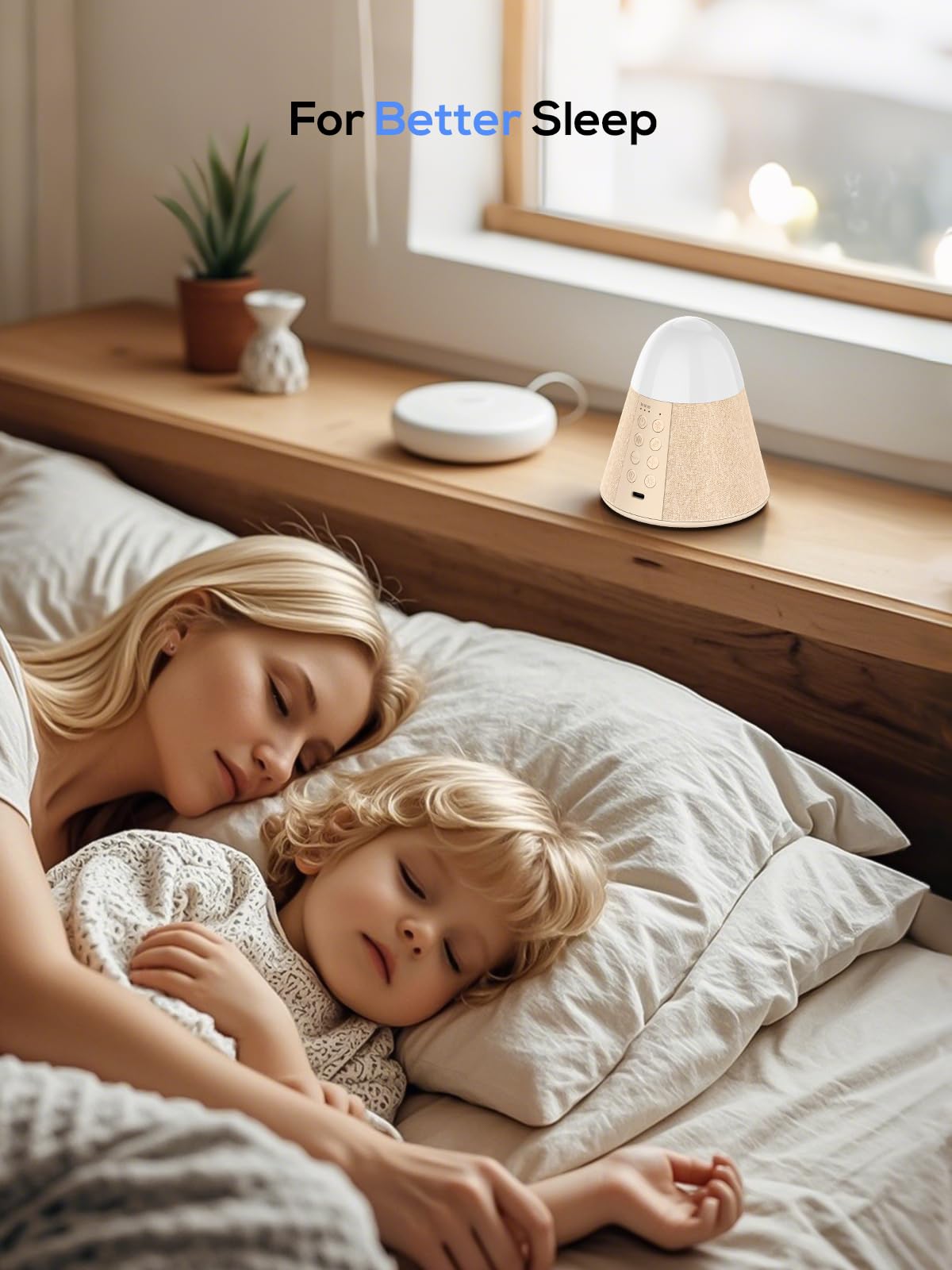 Vanzon Baby Sound Machine, Smart App Control White Noise Machine with 54 Soothing Sounds & 15 RGB Night Light Modes and Auto-Off Timer, Suitable for Adults & Kids Sleeping