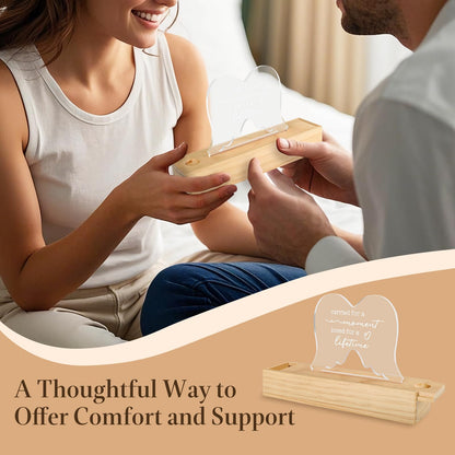 Ceiner Miscarriage Gifts for Mothers, Wooden Slip-Top Pregnancy Test Keepsake Box for Baby Loss with Angel Wings Acrylic Ornament, Comfort Sympathy Bereavement Memorial Gift for Parents, Mom and Dad