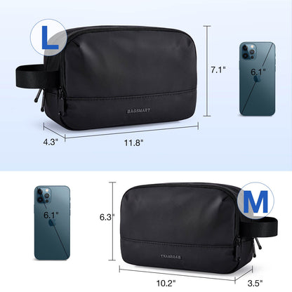 BAGSMART Large Toiletry Bag for Men, Valentines' Day Gifts Travel Organizer Hanging Dopp Kit Water Resistant Shaving Bag for Bathroom Shower, Toiletries Accessories,Travel Essentials, Black-Large
