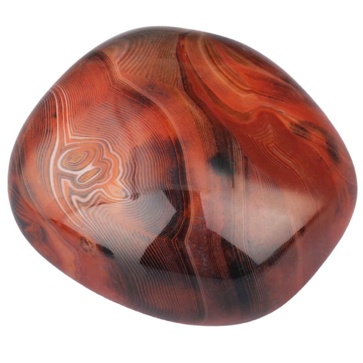 rockcloud Irregular Polished Banded Agate Palm Stones Worry Stones Pebble Healing Crystal with Velvet Bag
