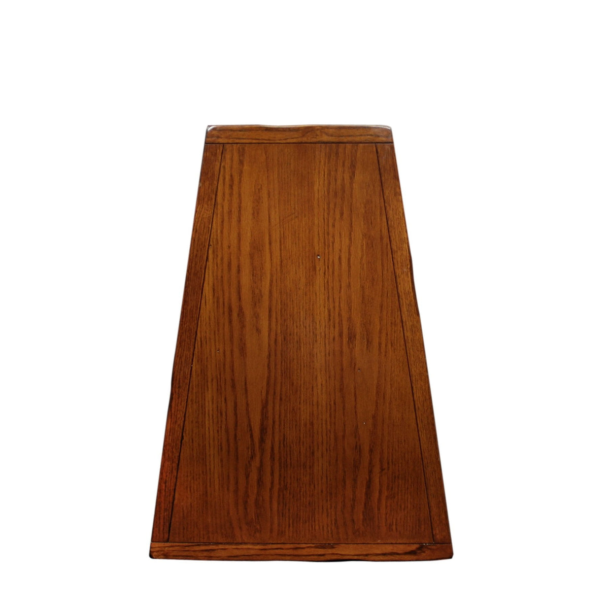 Leick Home Slate End Table, Solid Wood, Narrow Wedge Shape, Slate Tile Insets, Bottom Display Shelf, Easy-Assembly, Rustic Oak, 23.5 in. L x 17 in. W x 24 in. H, 10056