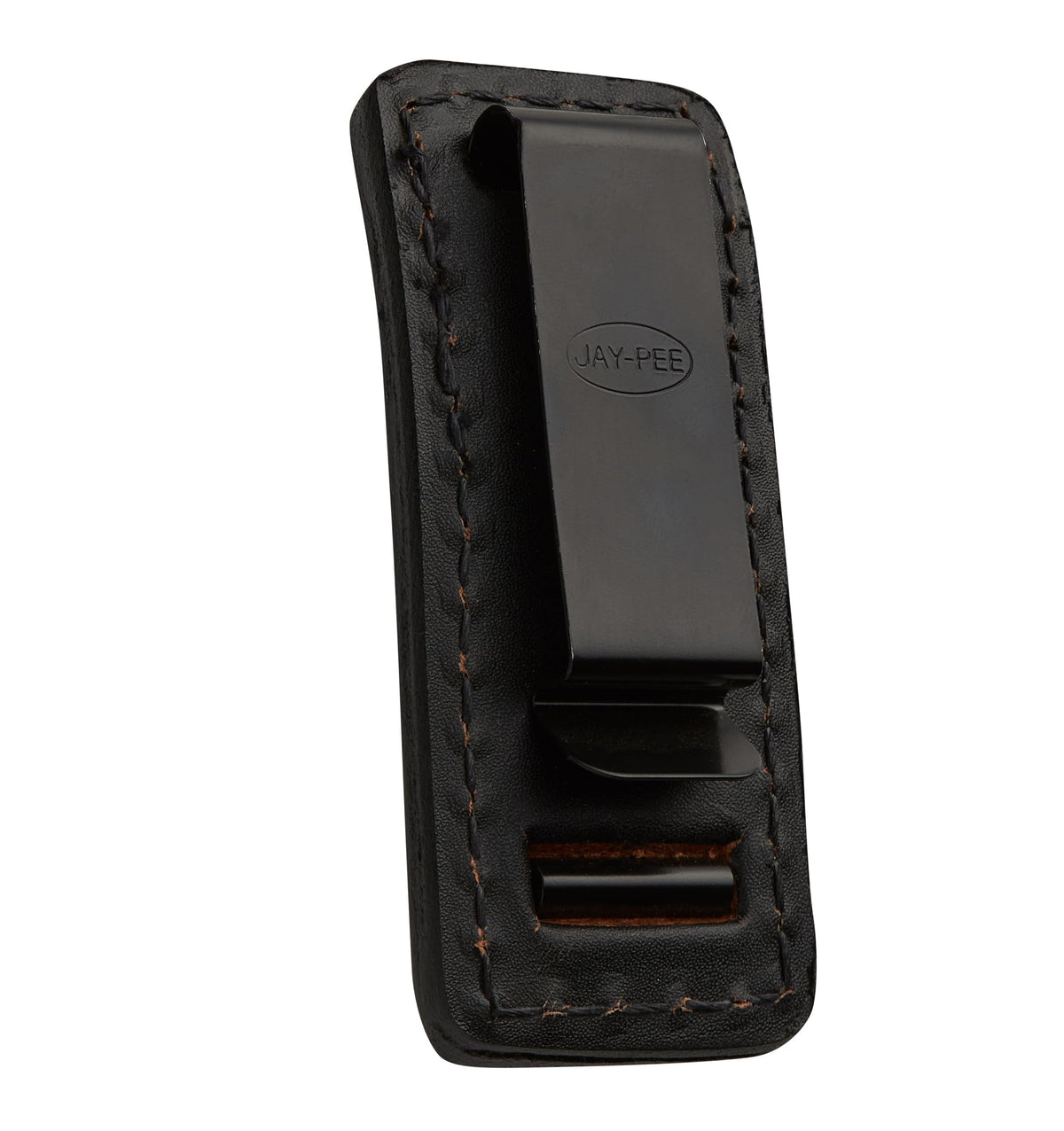 JAY-PEE Genuine Leather Key Ring Holder with Steel Belt Clip – Comfort-Backed Highride Keyring Fits 2.25″ Duty Belts