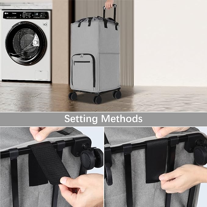 Bukere Rolling Laundry Hamper