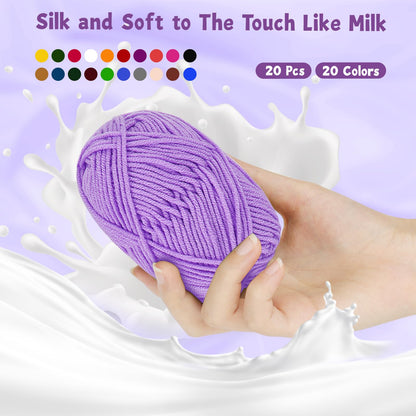 Katech Crochet Kit for Beginners, Beginner Crochet Kit for Adults and Kids Crochet Kits Includes Crochet Hooks Knitting Bag Crochet Yarn for Crocheting Instruction Knitting Kit Crochet Supplies Gift