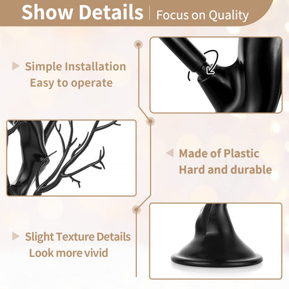 NUPTIO Black Artificial Halloween Tree: 22.8in Tall Christmas Ornament Display Manzanita Fake Trees Decorative Faux Twig Branches Indoor for Wedding Table Centerpieces Easter Birthday Party Decor