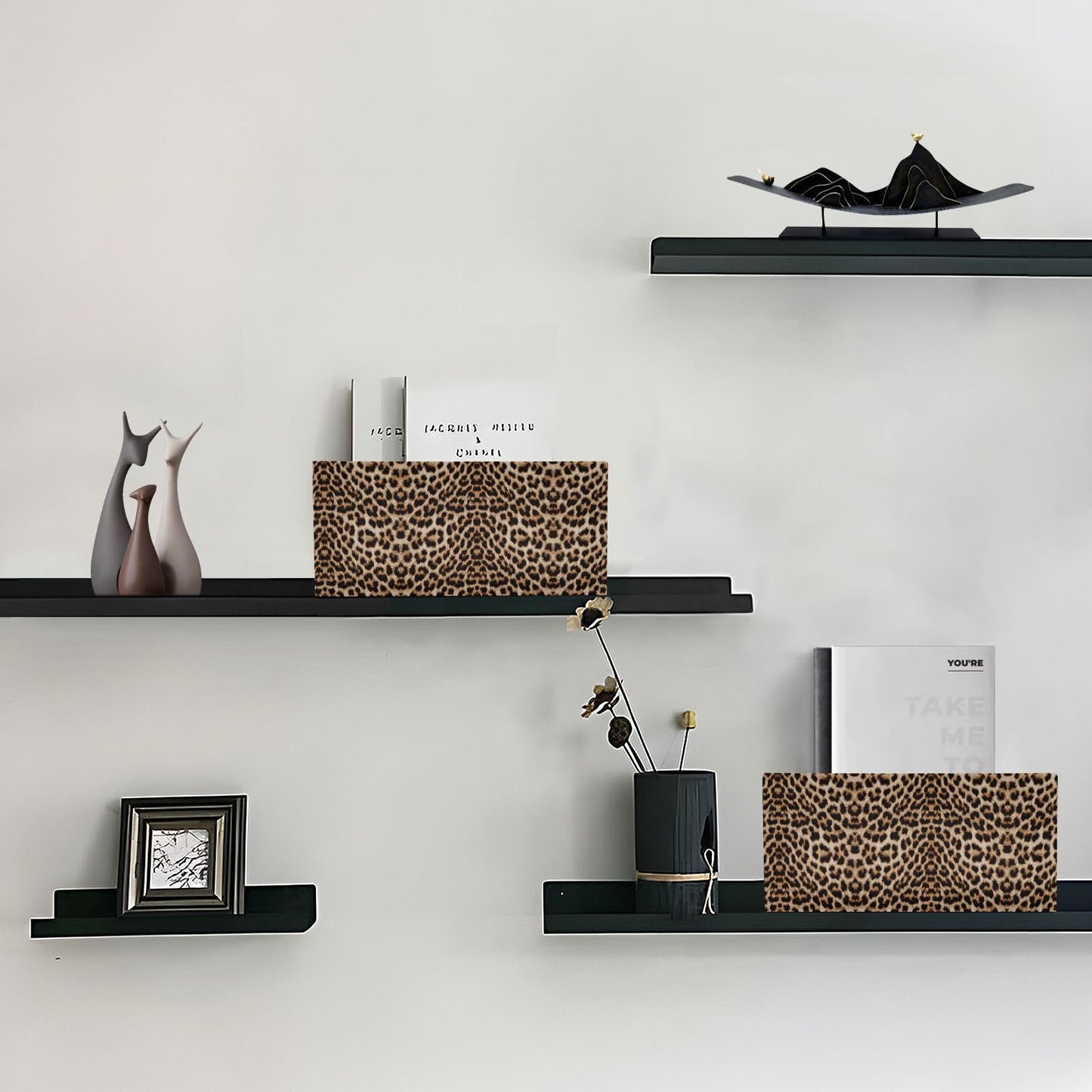 Shelf Basket Storage Toy Baskets Leopard Print Cheetah Pattern Foldable Storage Box for Cosmetic Organizing Decorative Baskets for Shelves,Office,Table,Home