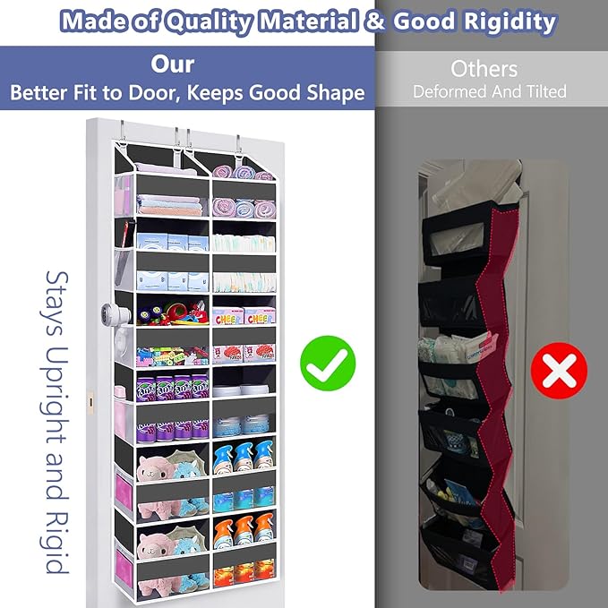 Heavy Duty Over The Door Organizer 6 Tiers, Extra Large Behind Door Storage of