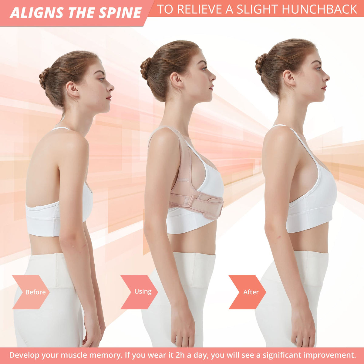 SHAPERKY Posture Corrector for Women and Men, Adjustable Upper Back Brace for Posture Hunchback Support and Providing Pain Relief from Neck, Shoulder, and Upper Back (Small/Medium)
