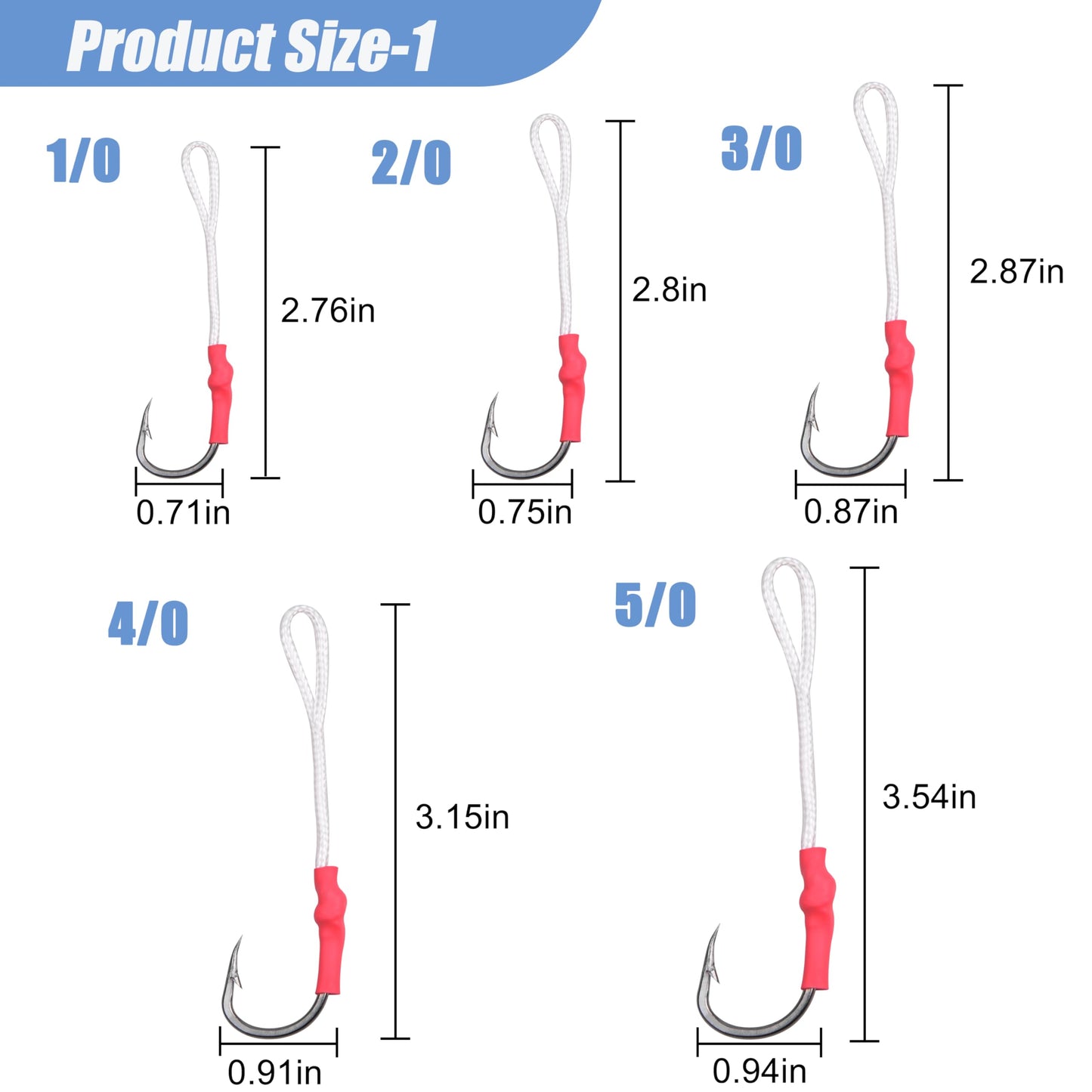 Fishing Assist Hooks for Jigging, 30pcs Saltwater Jigging Hooks for Slow Pitch Jig Speed Jig Vertical Butterfly Jig Speed Jig Hooks Stainless Steel Jigging Assist Hooks with Braid Cords