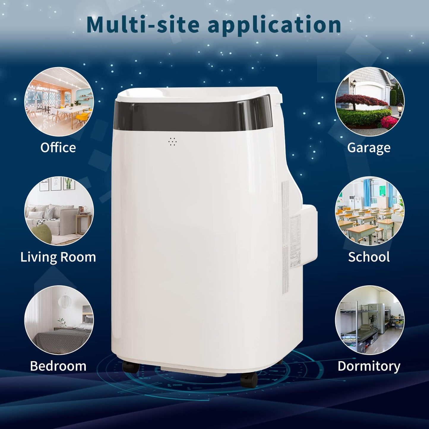 Portable Air Conditioners, 10000 BTU Portable AC Unit with Remote Control, 3-In-1 Quiet Air Conditioner for Room, Dorm, Office, Cools Up to 450 Sq. Ft, Sleep Mode, 24H Timer, Window Kit, White