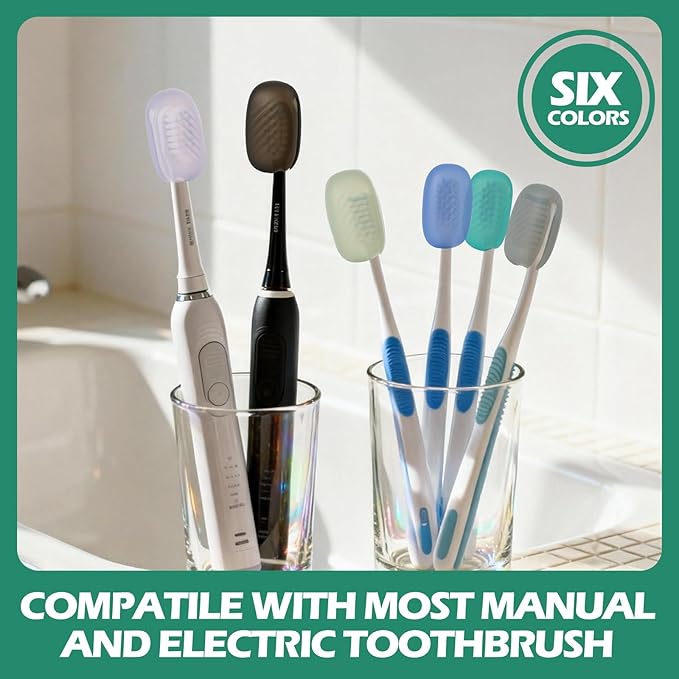 6 Packs Silicone Toothbrush Covers, Tooth Brush Cover Cap