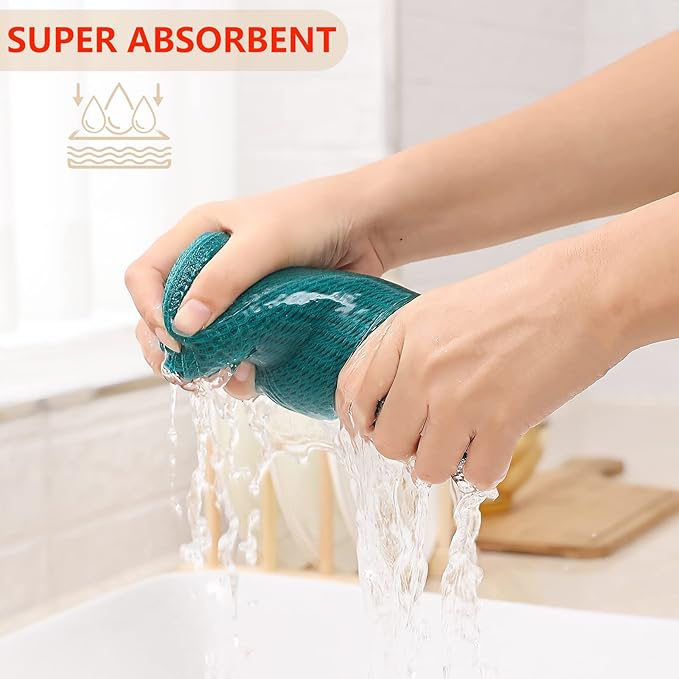 Kitinjoy 100% Cotton Waffle Weave Kitchen Hand Towels