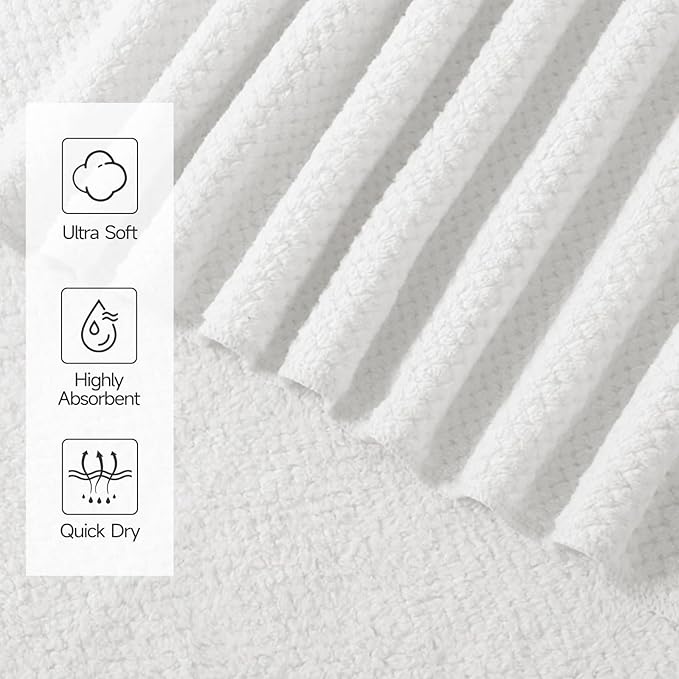 REDKISS 4 Pack Premium Bath Towels, Plush Coral Fleece Towels