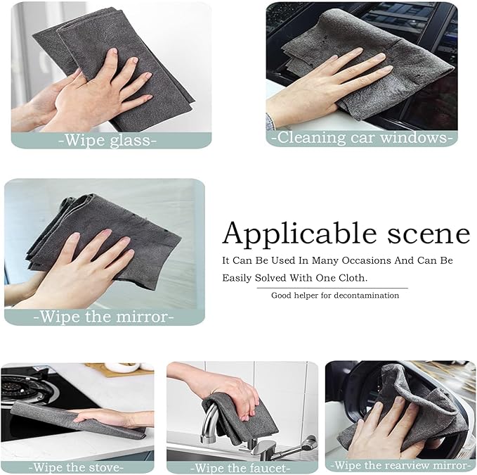 10pcs 9×7 Inches Real Magic Cloth Thickened Magic Cleaning Cloth Microfiber