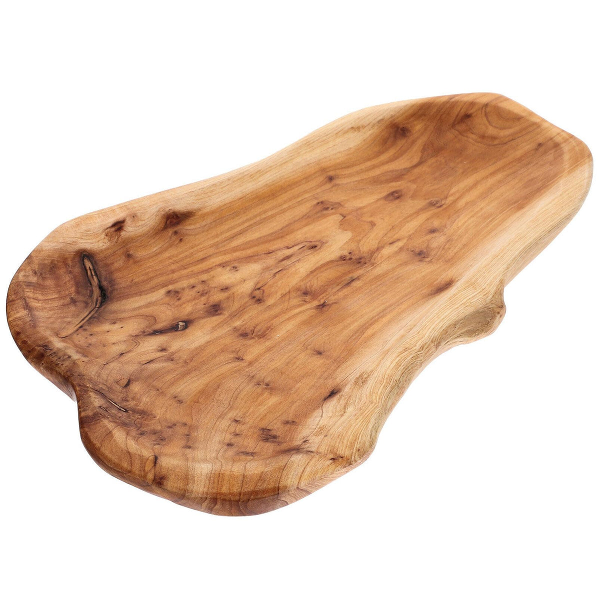 UPKOCH Bamboo Serving Tray 11.41X6.49 Inch Irregular Root Carving Wooden Fruit Bowl Multi-Functional Kitchen Platter for Snacks Salad and Entertaining
