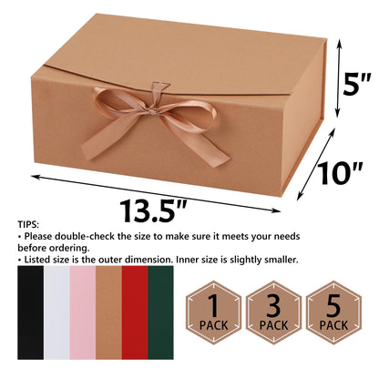 STOBOCTER Gift Box,13.5x10x5 Gift Boxes with Lids for Presents,Magnetic Gift Box for Wrapping,Birthday, Wedding, Bridesmaid Proposal, Christmas,Includes Ribbon,Card