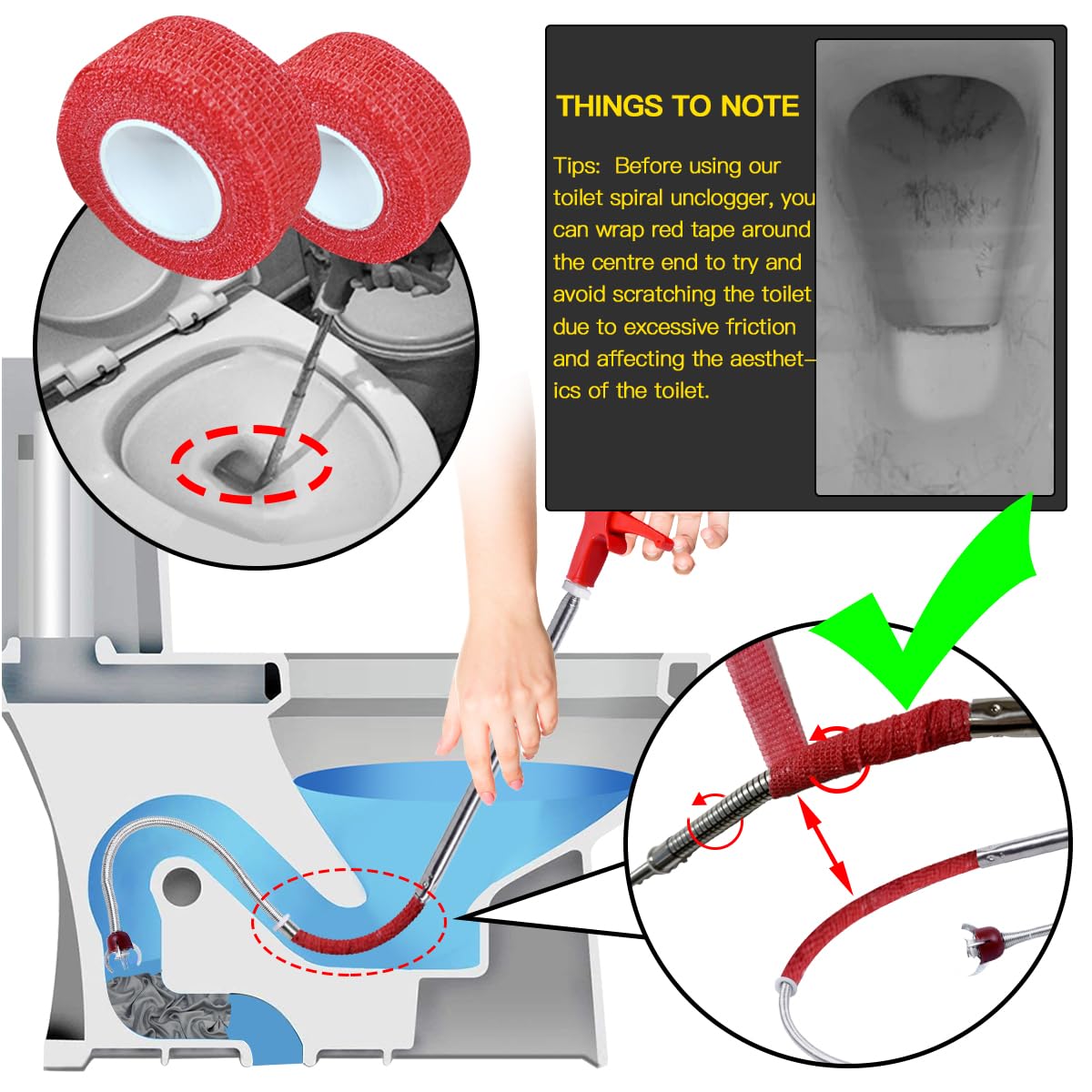 Aozzy Toilet Auger Clog Remover Tool, Stainless Steel Telescoping Toilet Auger Grabber Tool, Use to Grab and Clear Blocking in Various Pipelines, for Unclog Drains, Siphon Toilet, Sink.