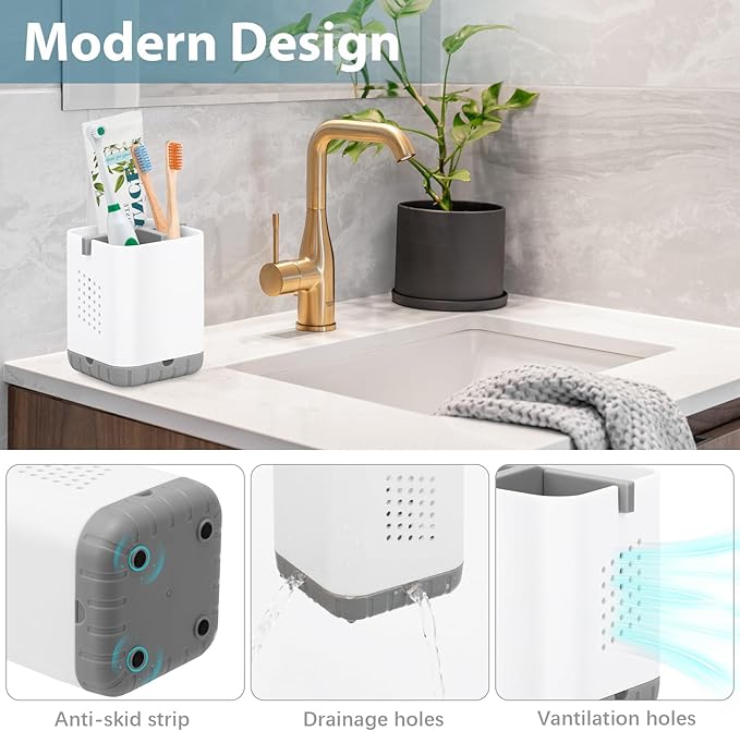 Boperzi Toothbrush Holders for Bathrooms, Detachable Electric Toothbrush Holder