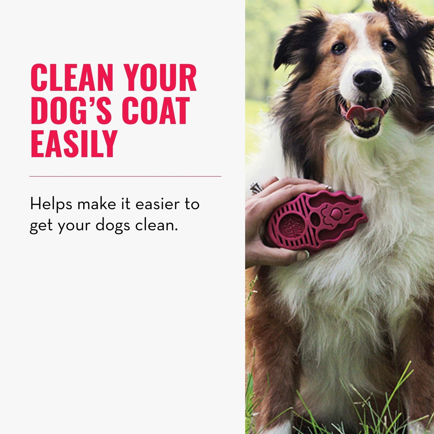 KONG - ZoomGroom Red - Dog Brush for Grooming and Shampooing - For Large Dogs