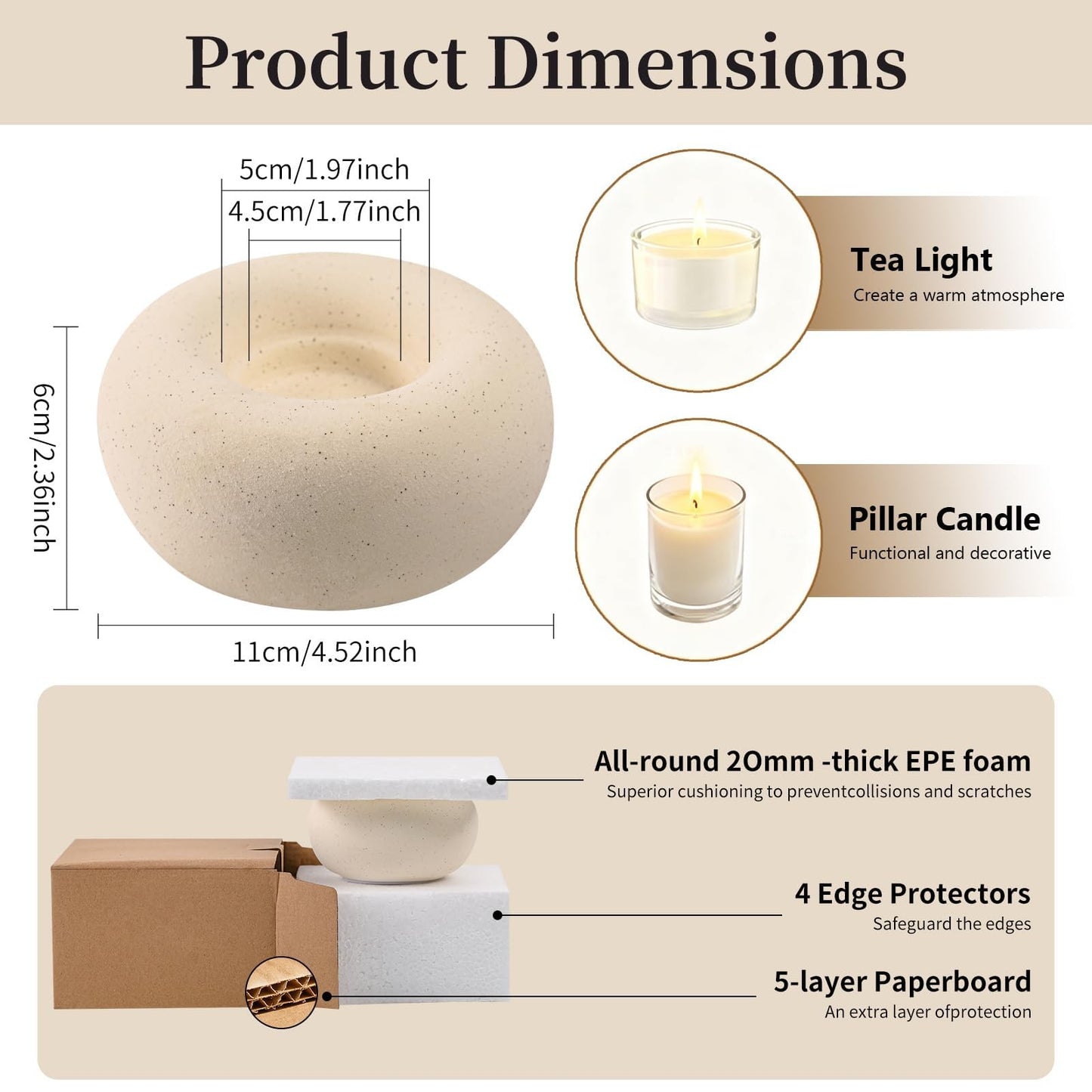 Tea Light Candle Holders Candle Holder Larger Ceramic Boho Votive