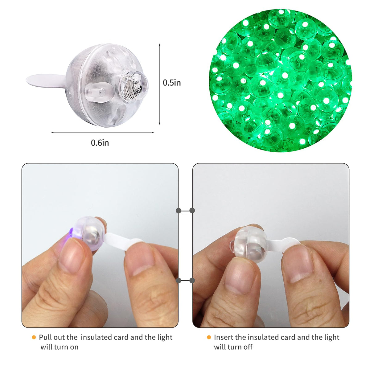 Aogist 100Pcs Green Balloon Lights with Hook,Long Standby Time,Waterproof Mini Light for Birthday Party Wedding Christmas Halloween Easter Decorative (Steady)