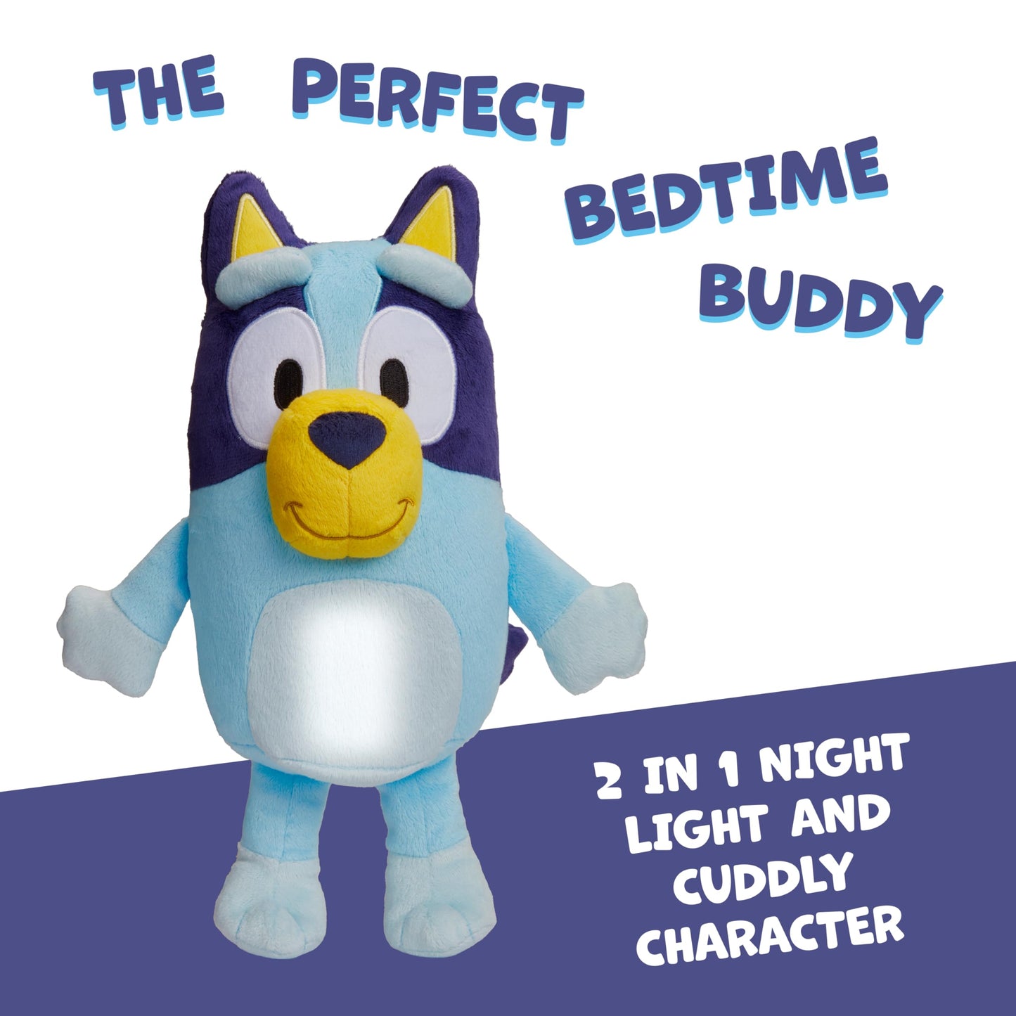 Bluey Goglow Pal Light Up Nightlight, 2-in-1 Interactive Snuggly Toddler Light, Soothing Night Light for Kids of Ages 2+